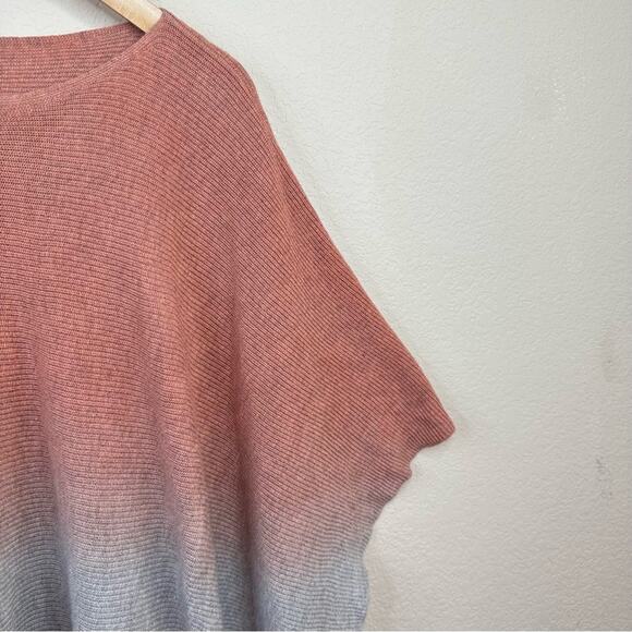 J Jill Pure Jill  Poncho Sweayer Cotton Salmon Gray Ombré OZ Casual Relaxed - Picture 8 of 12